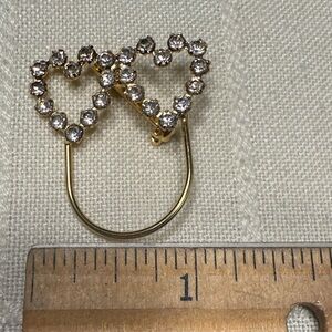 Gold Heart Crystal Pin